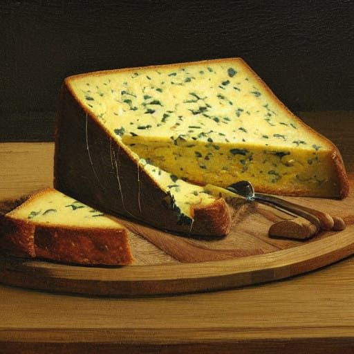 Artisanal Cheese on Wooden Cutting Board in Warm Lighting