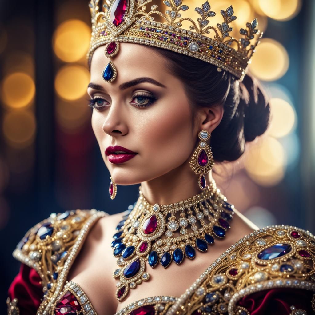 Royal Figure in Exquisite Jeweled Costume