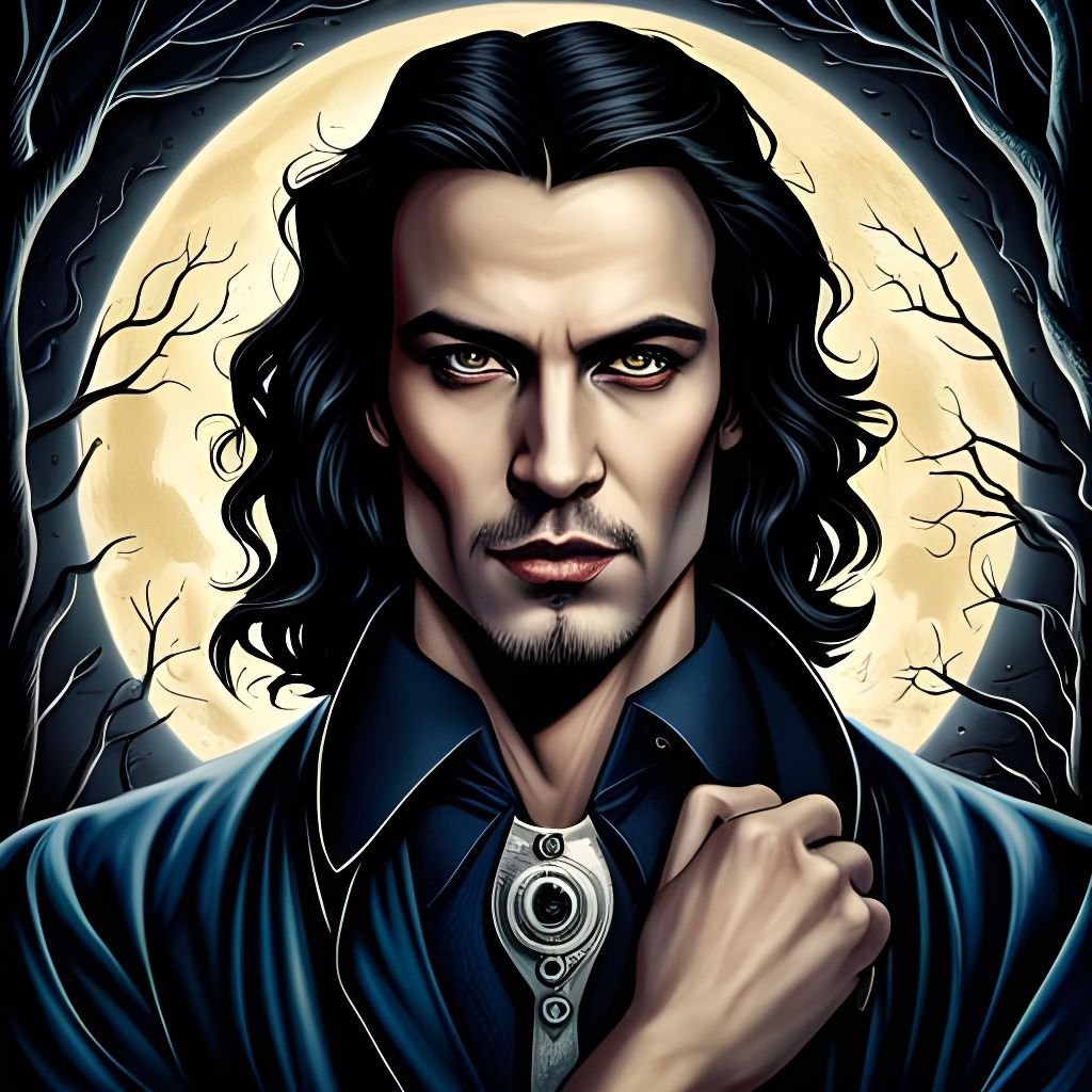 Ethereal Vampire Portrait in a Dark Fantasy Style