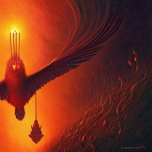 Majestic Firebird Digital Art