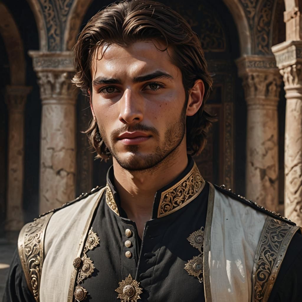 Handsome Mercenary in Turkish Palace, Matte Painting