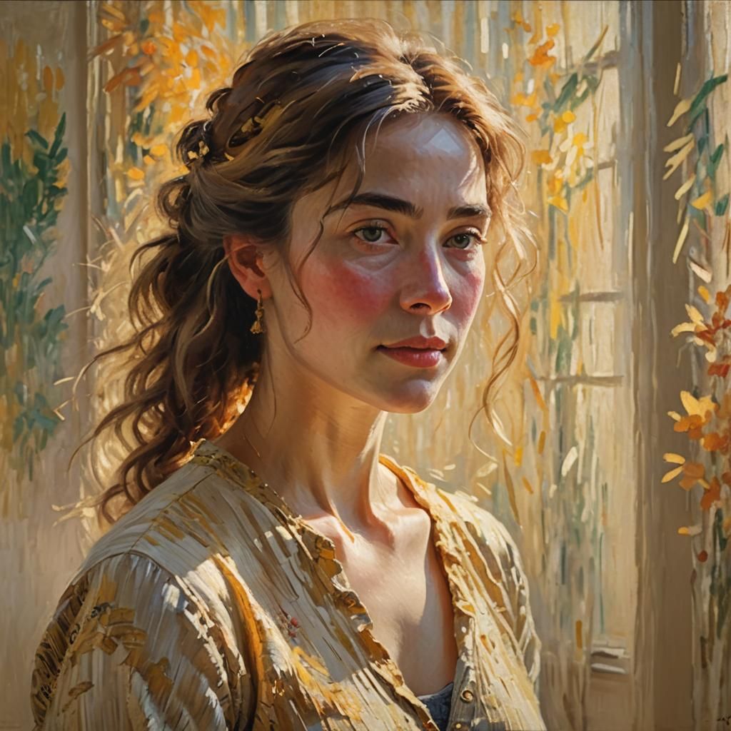 Impressionist Portrait of a Woman in Sunlight