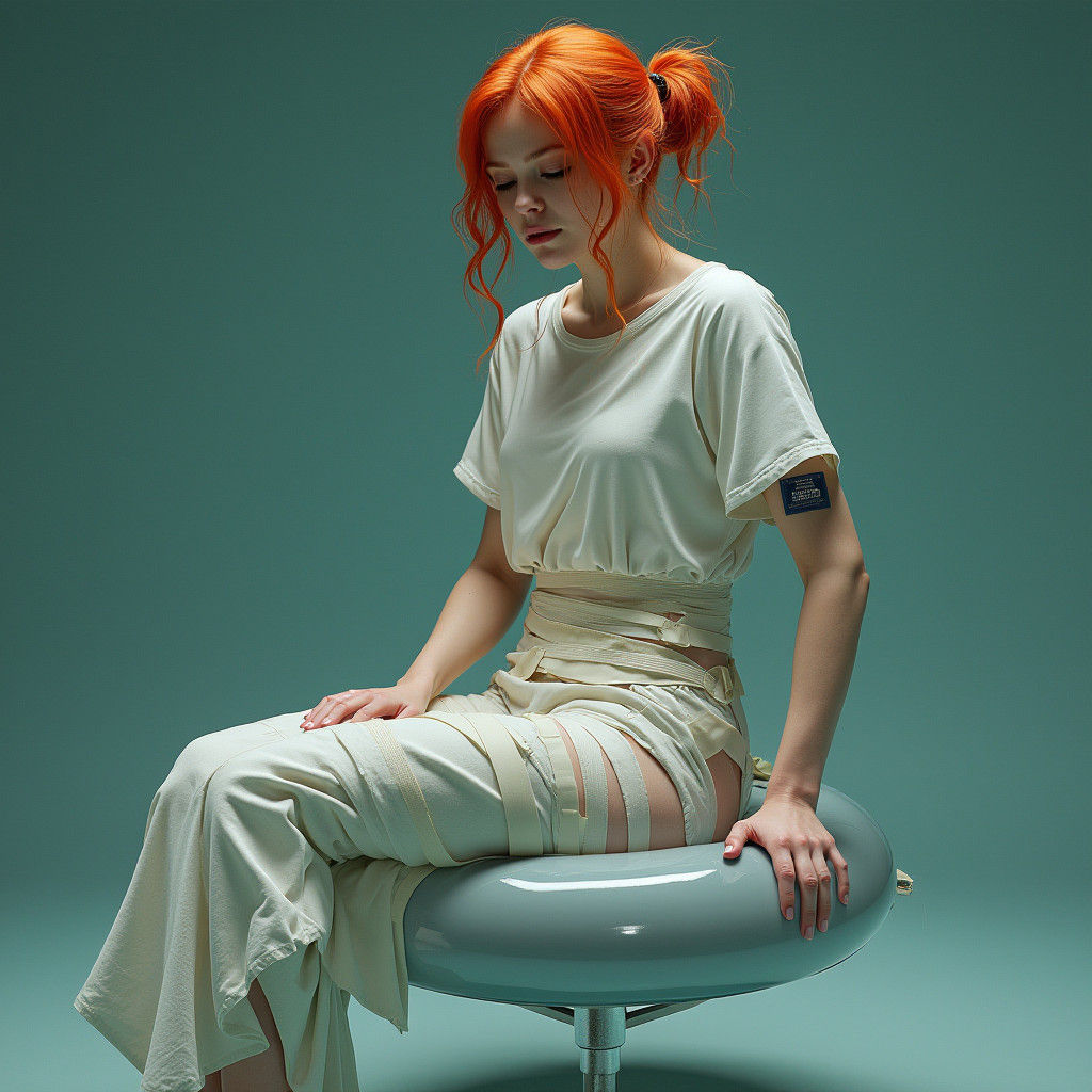 Redhead Woman After Surgery: Fantasy Concept Art