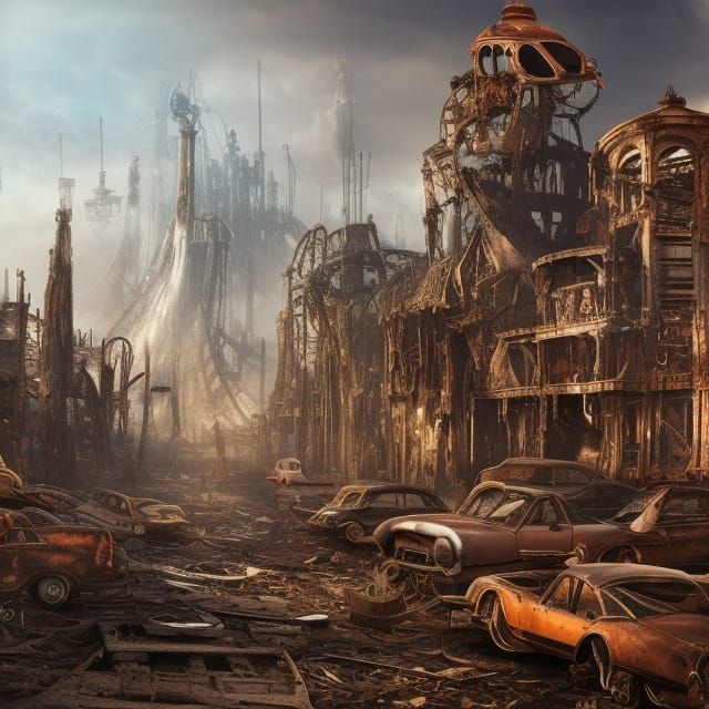 Apocalyptic Carnival of Rust Digital Painting
