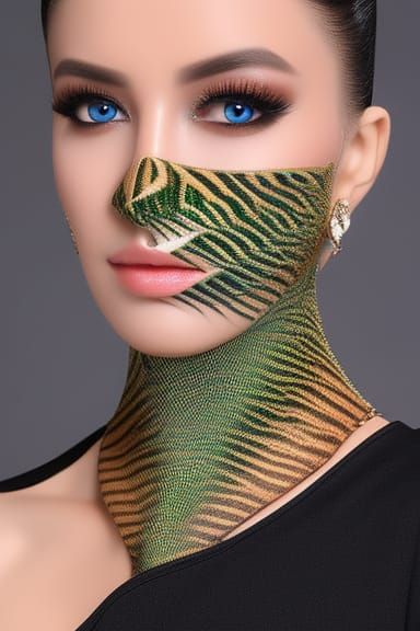 Reptilian Man with Flowing Hair in 8K Resolution