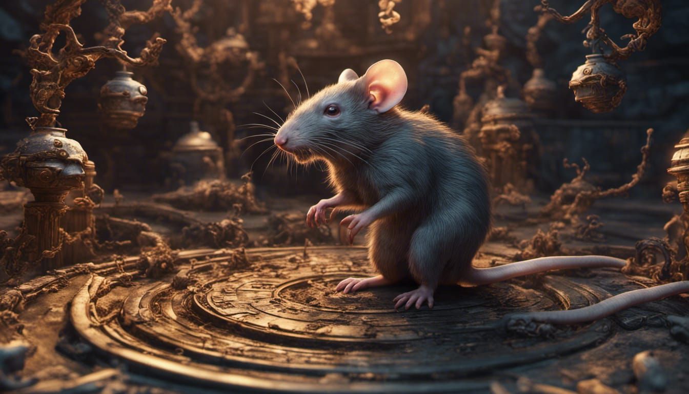 Fantastical Recursive Rats in Detailed Matte Painting
