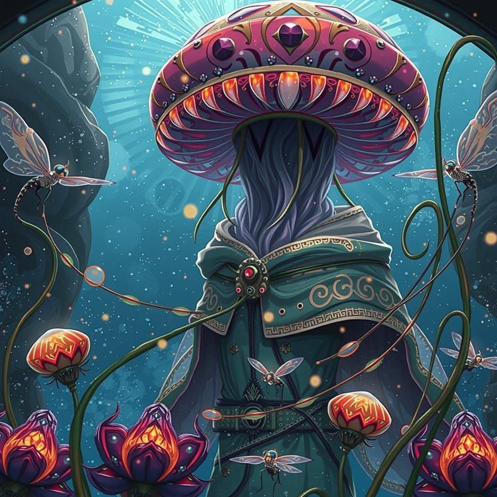 Ethereal Firefly Enchantress in Whirling Vortex of Dreams