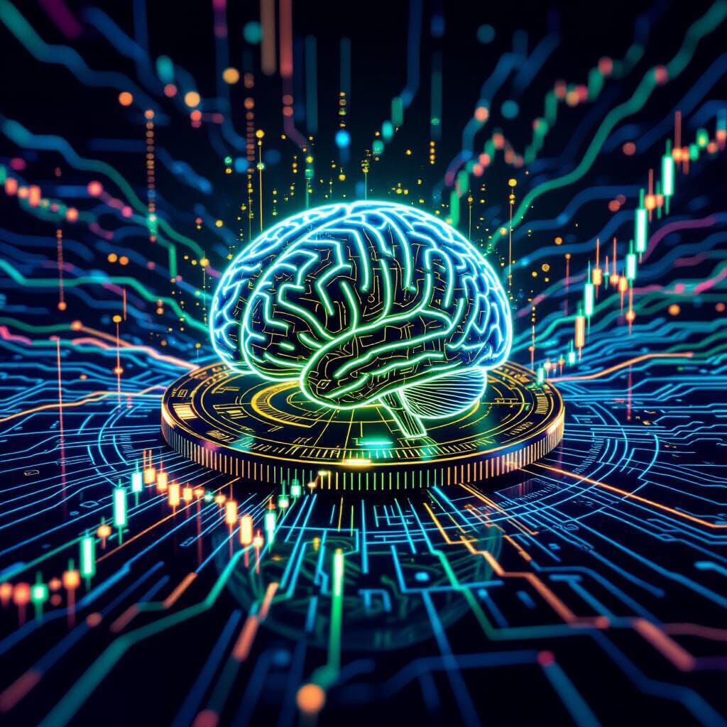 AI Cryptocurrency Trading Chart with Upward Trend
