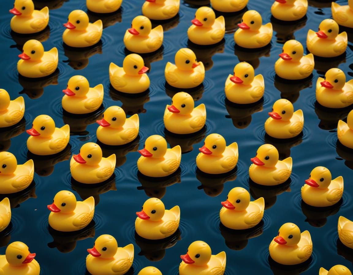 Colorful Rubber Duck Collection in Playful Artistic Style