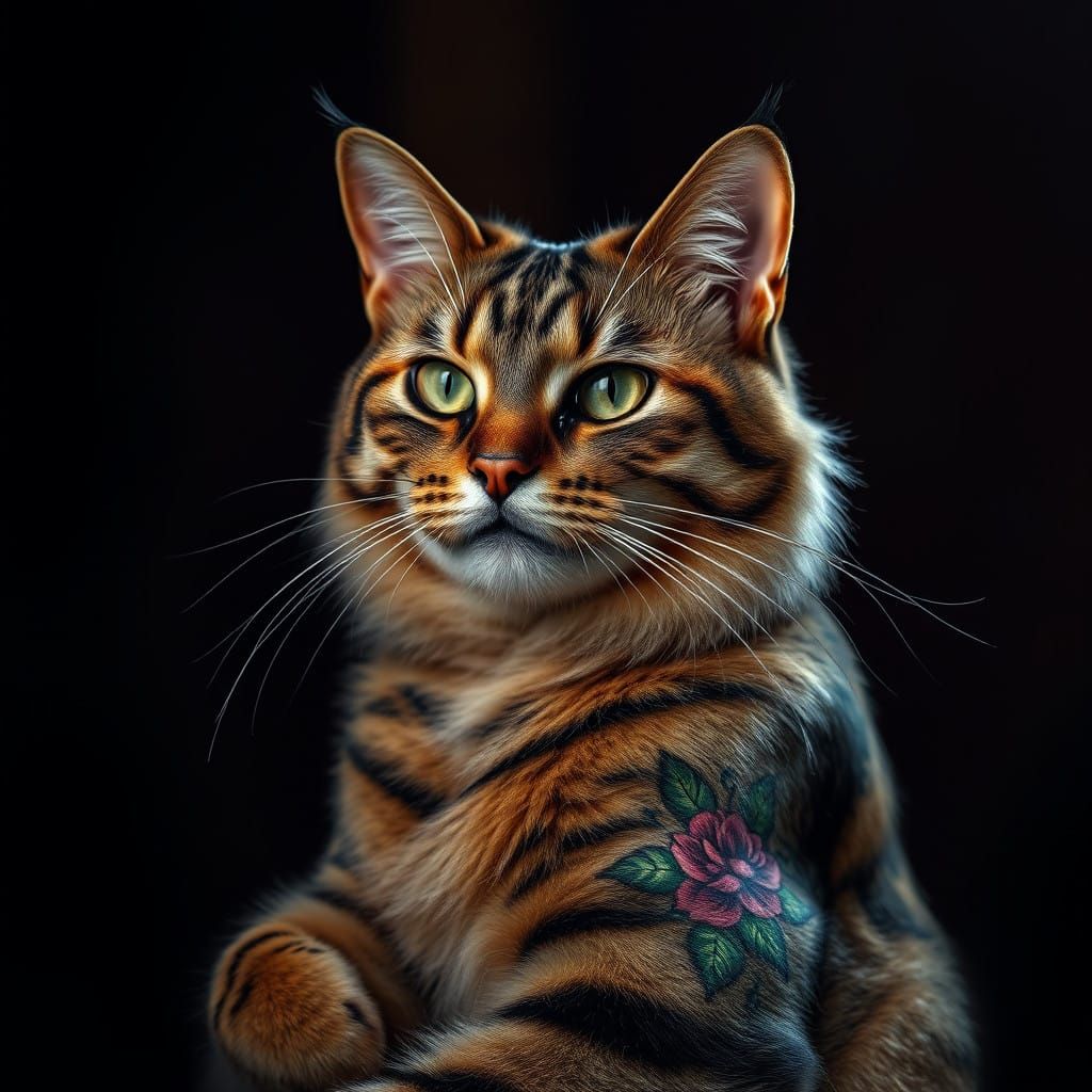 Regal Cat in Moody, High-Fashion Portraiture