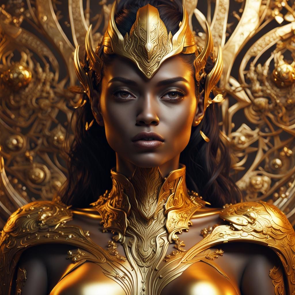 Gold T-Shirt Woman: Detailed Matte Painting