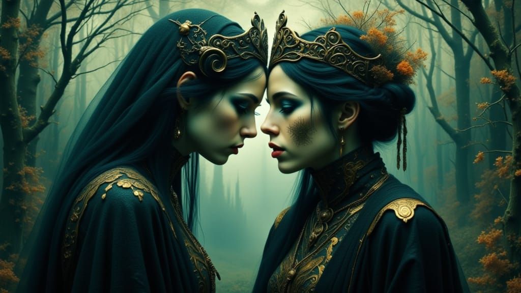 Hekate Meets Lord of Shadows in Fantasy Portrait