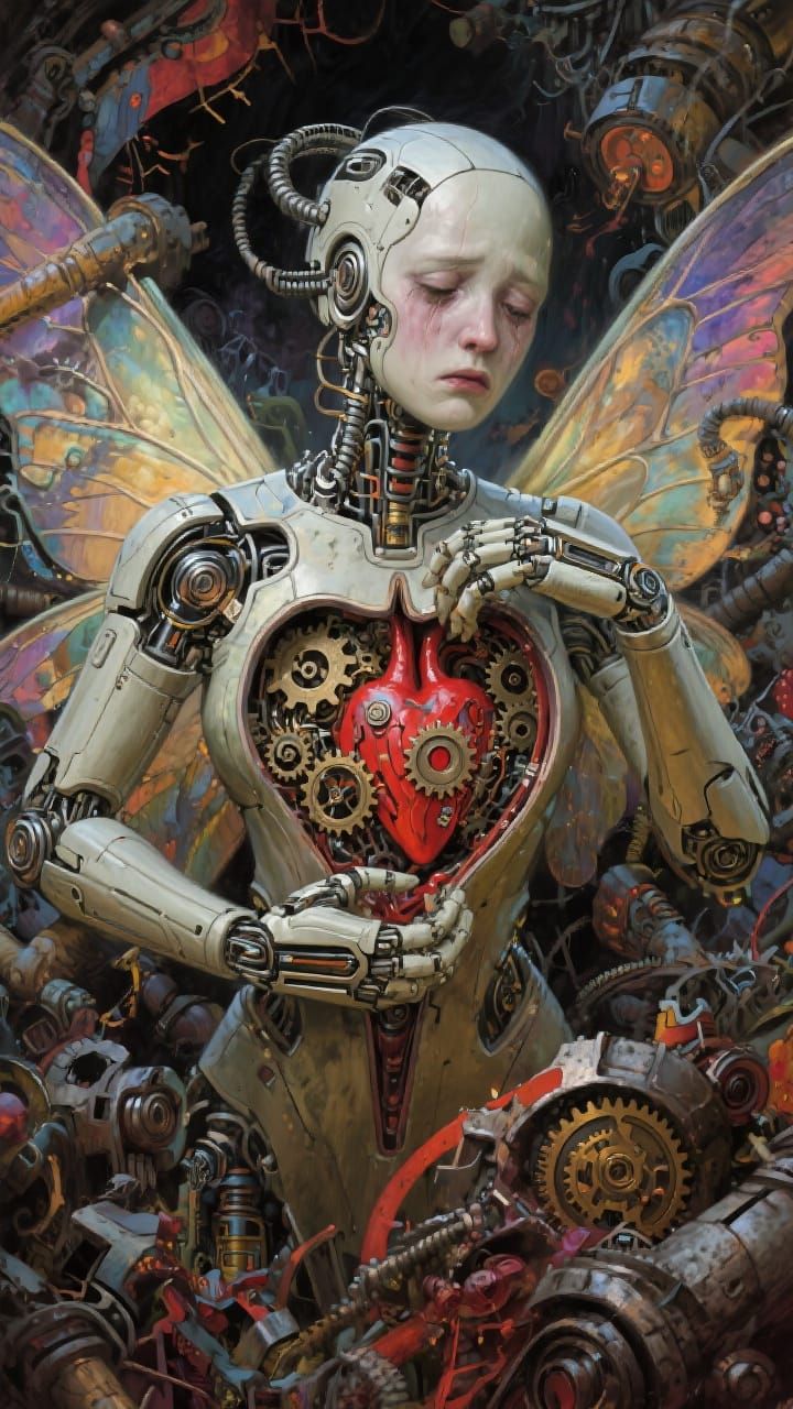 Sad Cyborg Fairy Reveals Mechanical Heart