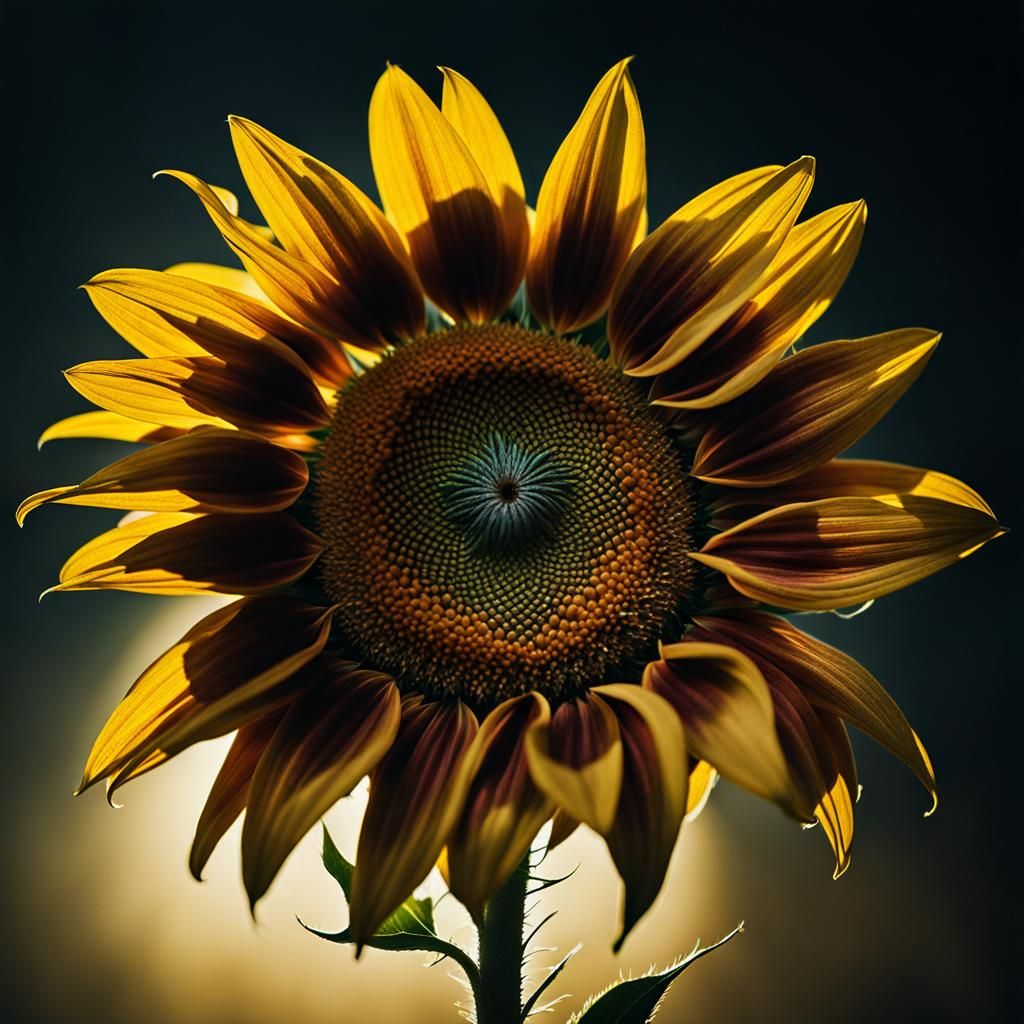 Vibrant Sunflower in Triadic Colors