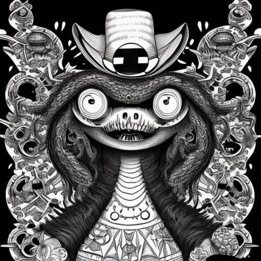 Monochromatic Portrait of a Watermelon Character