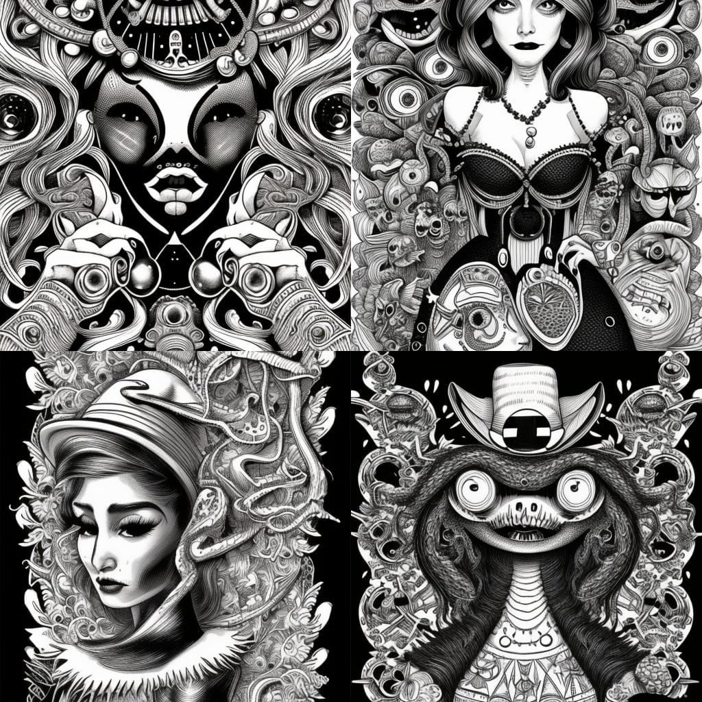 Surreal Watermelon DJ Portrait in Graphite Style