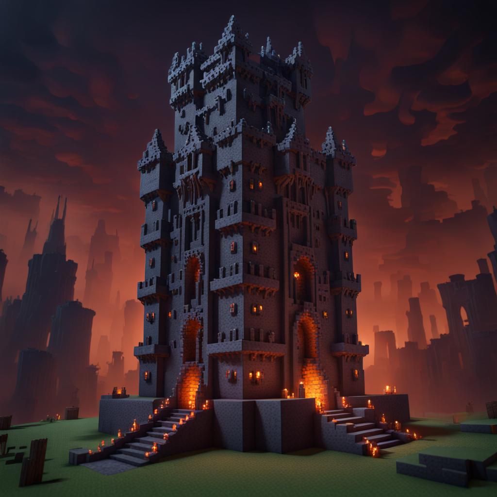 Spooky Skull Tower Connected to Skull Castle