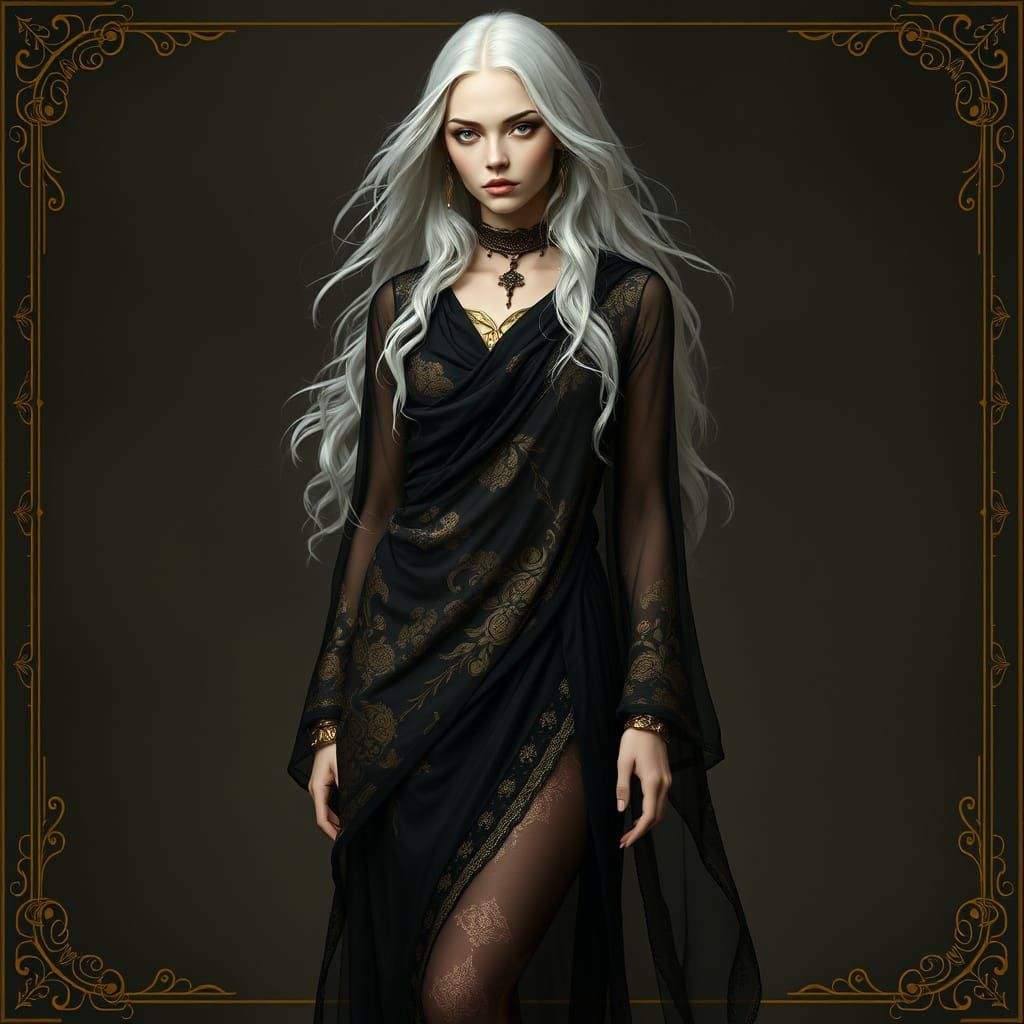 Ayleid Woman Portrait in Art Nouveau Style