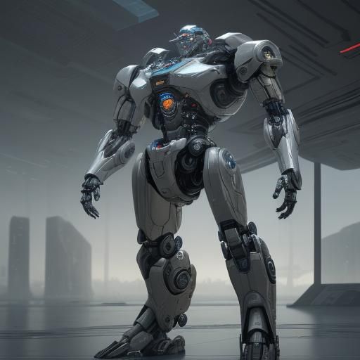 AI vs Human Brain: Futuristic Sci-Fi Diagram