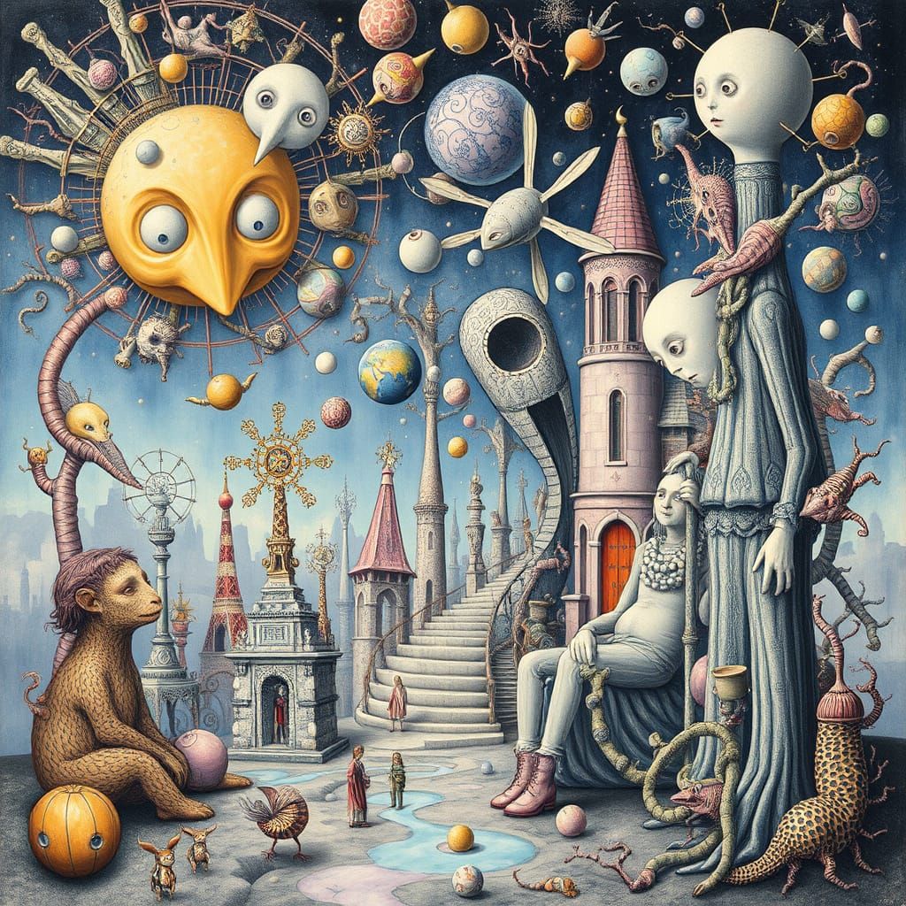 Surreal Pastel Scene in Modern European Style