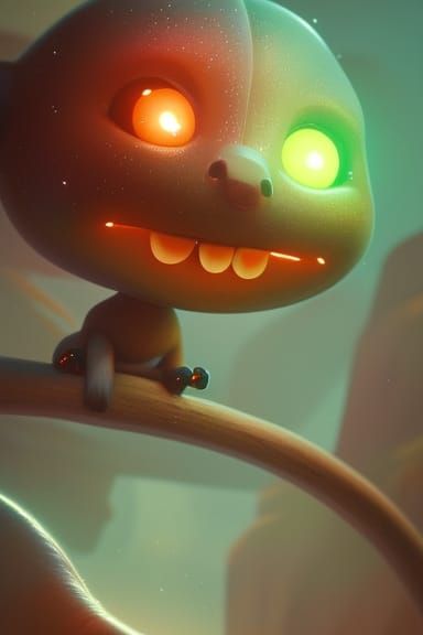 Adorable Glowing Creature on Fantasy Planet