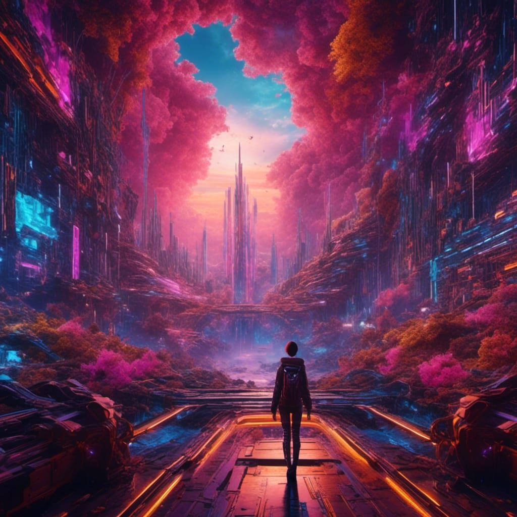 Guardian Angel in Vibrant Abstract Style