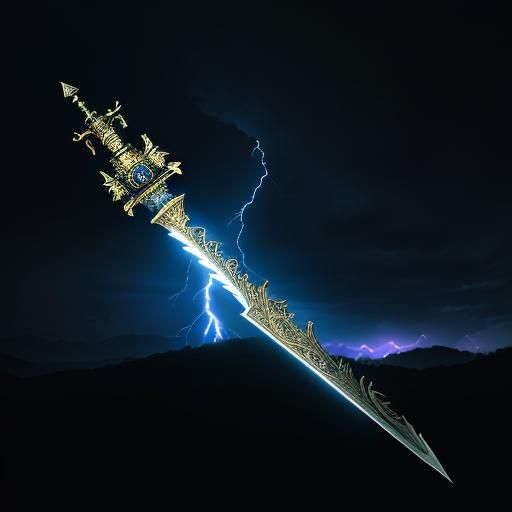 Hyperrealistic Lightning Sword in HDR