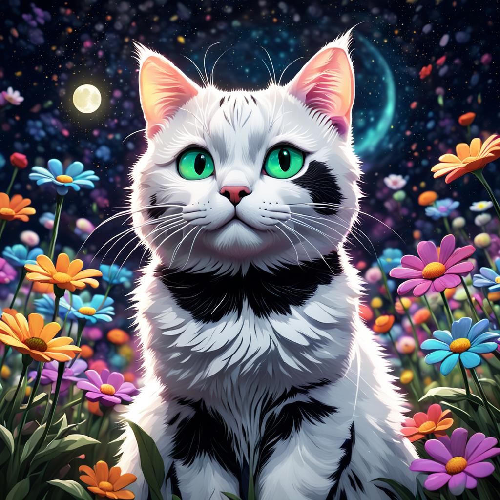 Cheshire Cat in Wonderland with Splatter Art