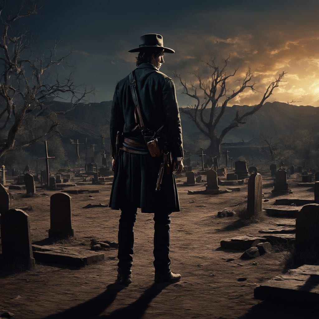 Billy the Kid in a Desolate Graveyard Masterpiece