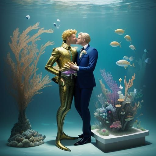 Elegant Suits, Vibrant Aquatic Dreams