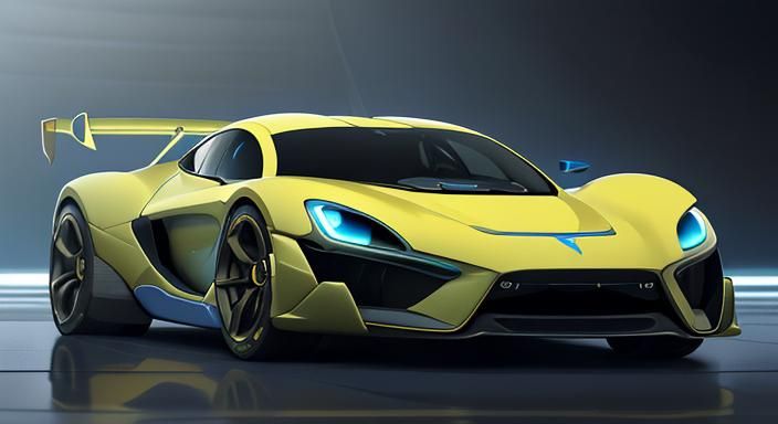 Futuristic RIMAC Race Car in Automotive Art Style