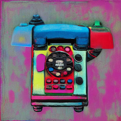 Abstract Telephone in a Vibrant Pink Palette