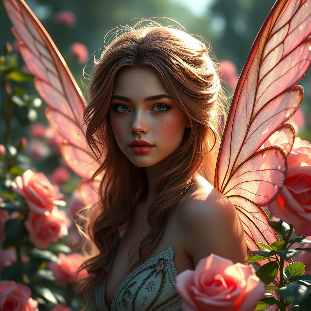 Glamorous Rose Garden Portrait in Hyperdetailed Concept Art ...