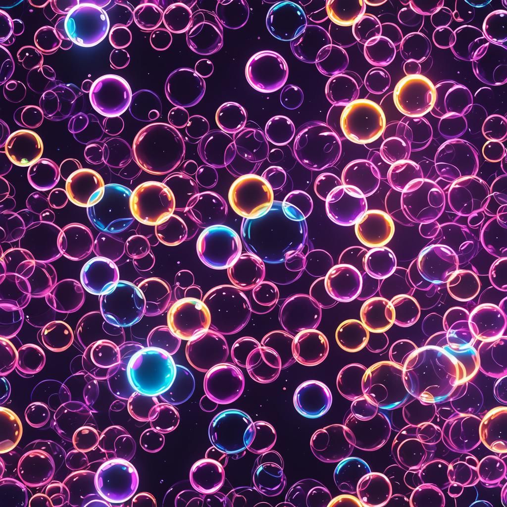 Synthwave Bubbles in Electric Neon Light