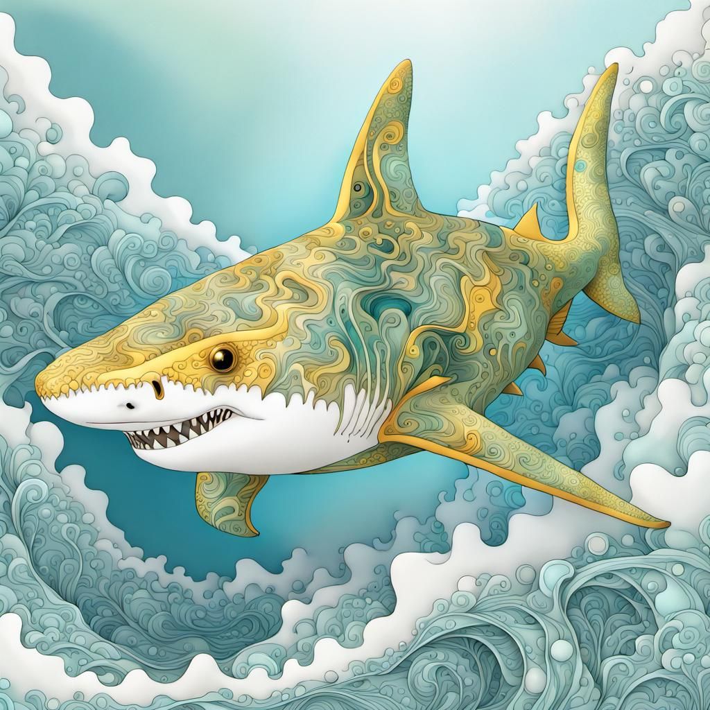 Wobbegong Shark in Art Nouveau Style