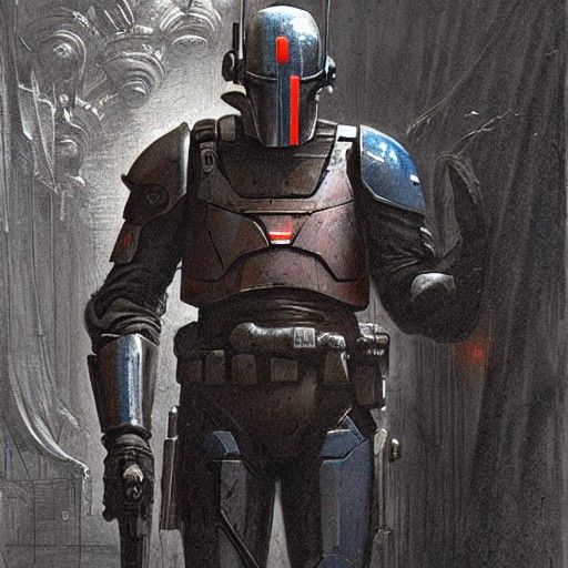 Jango Fett: Horror Art Inspired by Doré and Rutkowski