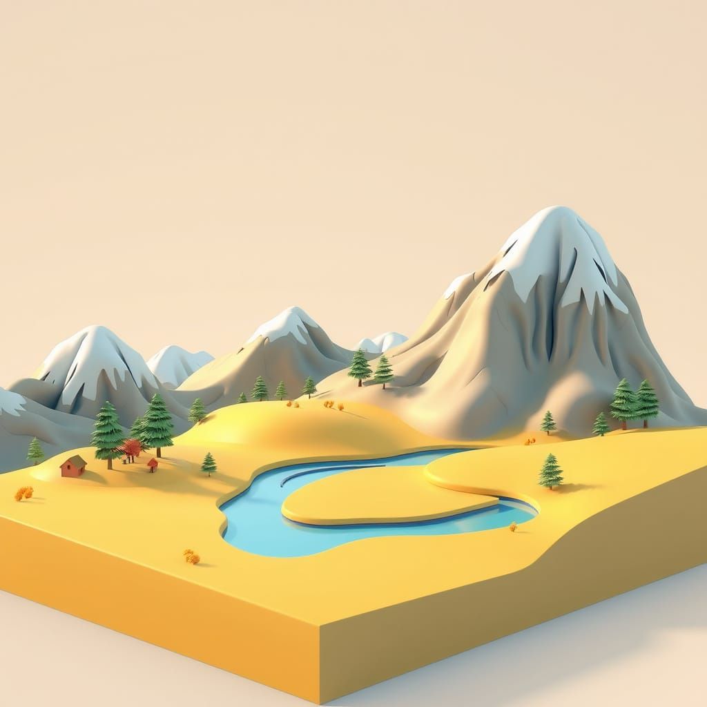 Vibrant 3D Landscape Rendering