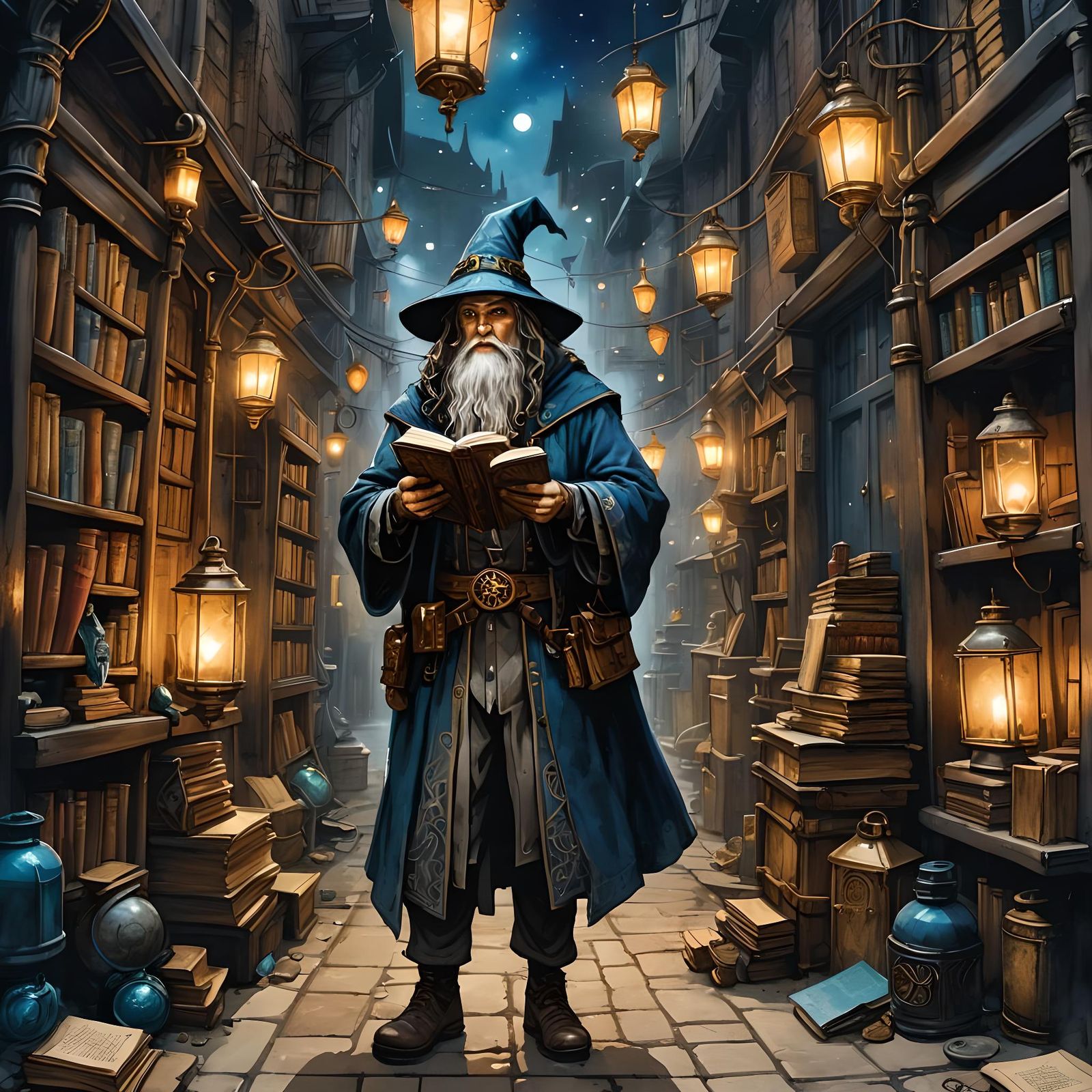 Aetherpunk Wizard in Dynamic Lighting