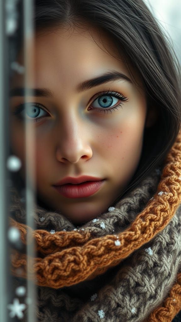 Surreal Cinematic Portrait of Young Woman in Soft Focus