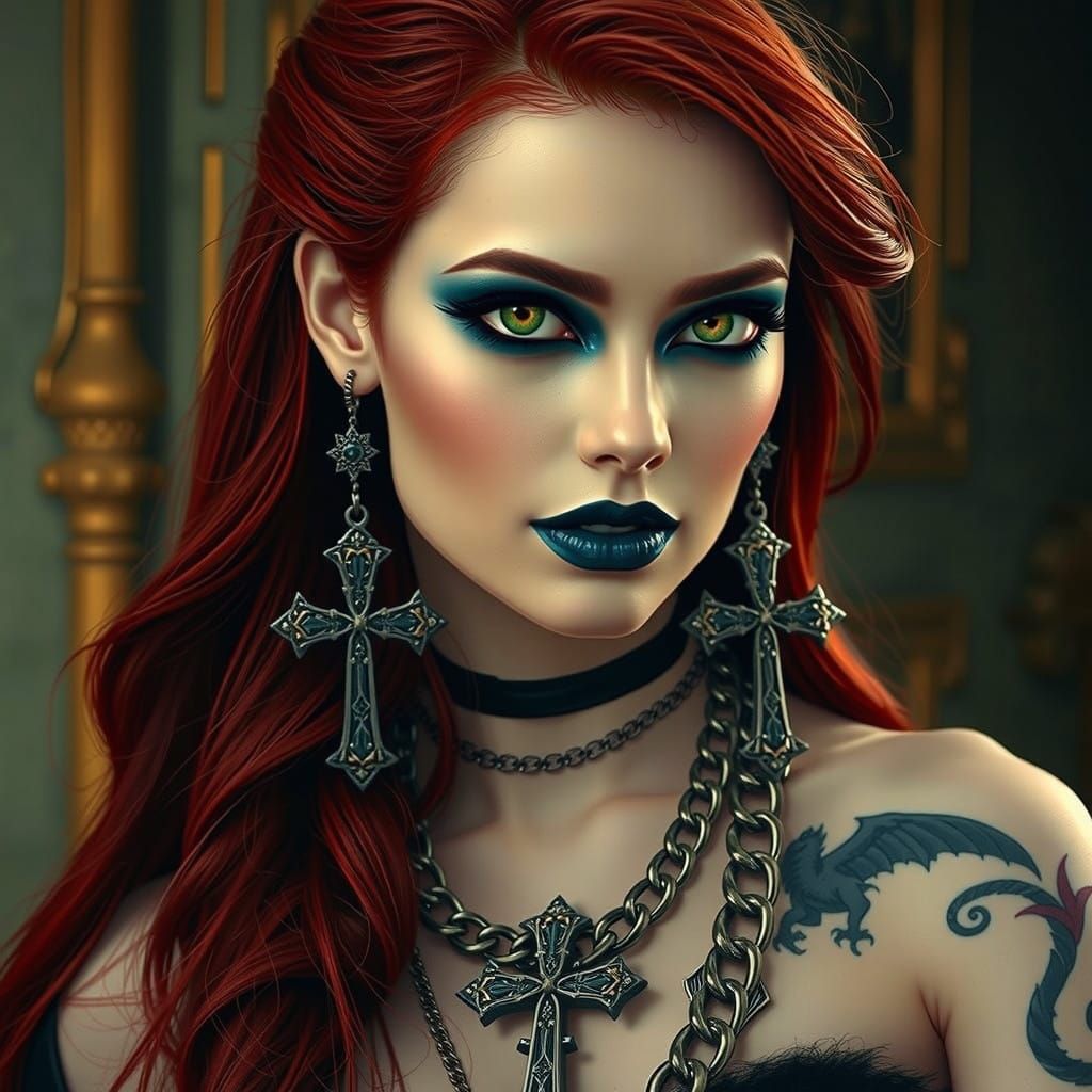 Regal Gothic Princess in Photorealistic Portraiture
