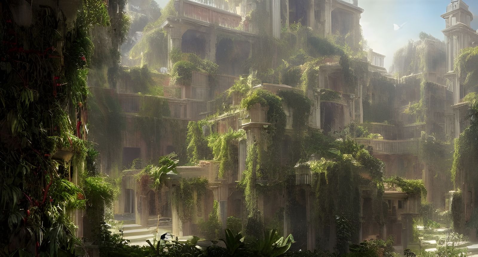 Hanging Gardens of Babylon: Hyperrealistic 8k Rendering