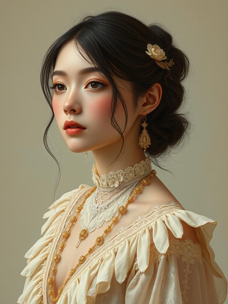 Ethereal Portrait of Woman in Digital Art Style