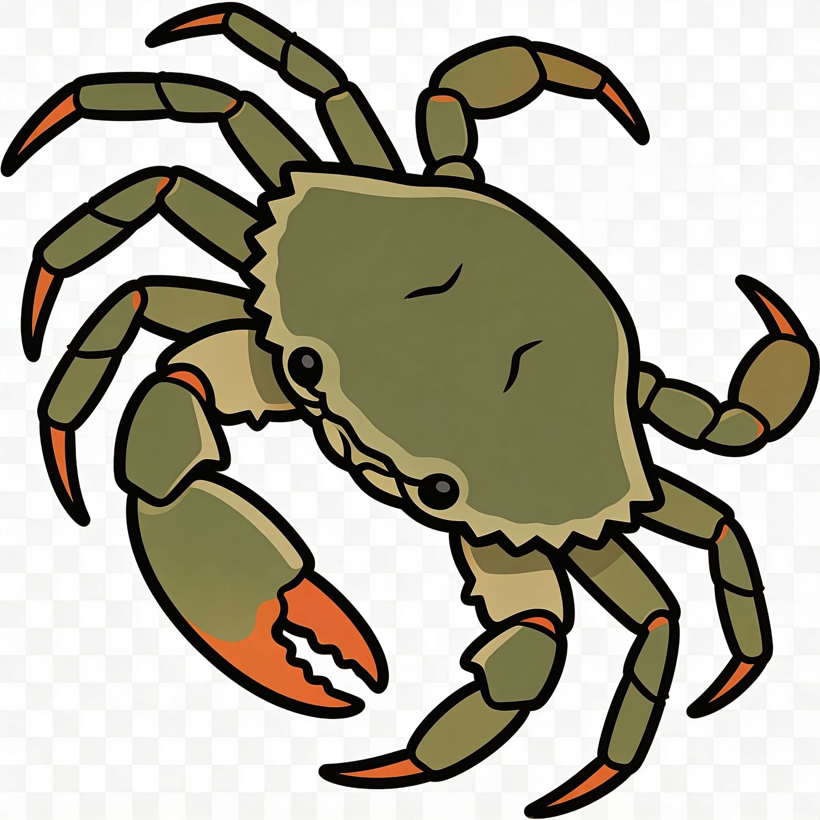 Clean Vector Crab Illustration in Flat Design