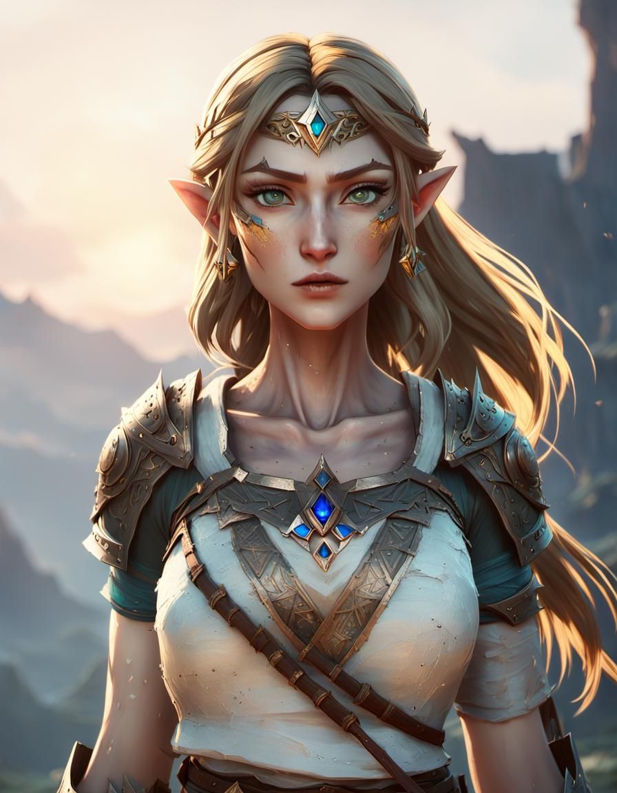 Princess Zelda in Broken Armor: Anime Concept Art