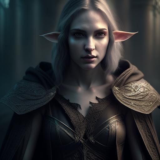 Epic Half Elf Fighter Mage Digital Painting