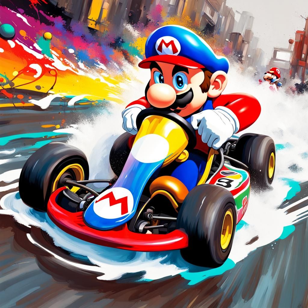 Mario Kart Madness: Graffiti Art Race