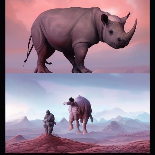 Rhino-Meerkat Hybrid Mutant in Comic Book Art