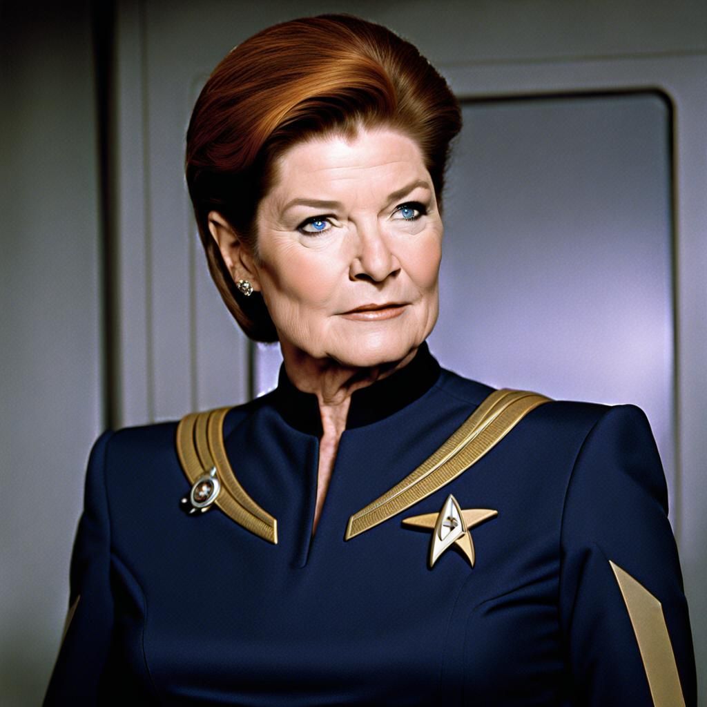 Kate Mulgrew as a Star Trek Admiral in Command