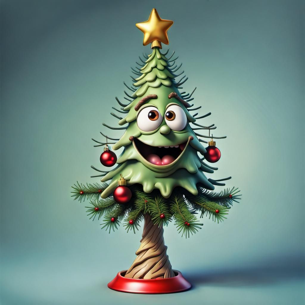 Funny Wonky Unconventional Christmas Tree