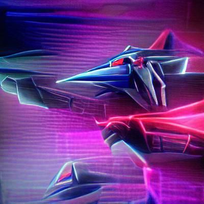 Starscream in Synthwave Neon Retro Style